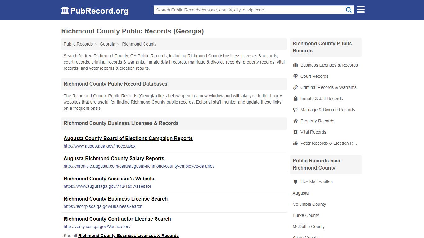 Richmond County Public Records (Georgia) - PubRecord.org